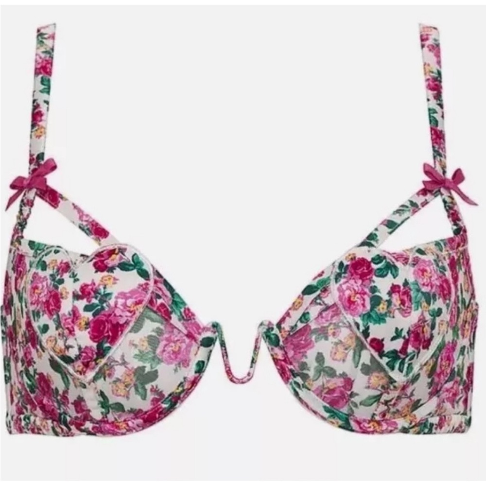 For Love and Lemons Heart Bloom Underwire Bra M